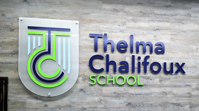 Thelma Chalifoux School 3d wall Sign